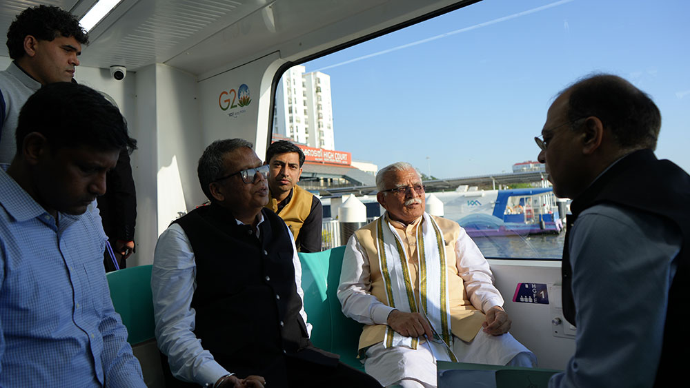 Kochi Water Metro,Manohar Lal Khattar,Water Metro journey,Kochi transport,backwater views,urban transportation,Kochi Metro,water transportation,Kerala tourism,water metro expansion,air travel comparison,Kochi development,Indian transportation,public transport Kerala.