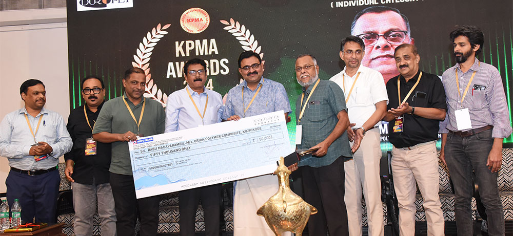 K.P.M.A. awards,environmental awards in Kerala,polymer science scholarships,Kochi events,plastic recycling in Kerala,Clean Kerala Company award,Orion Polymers Kozhikode,Kerala investment initiatives